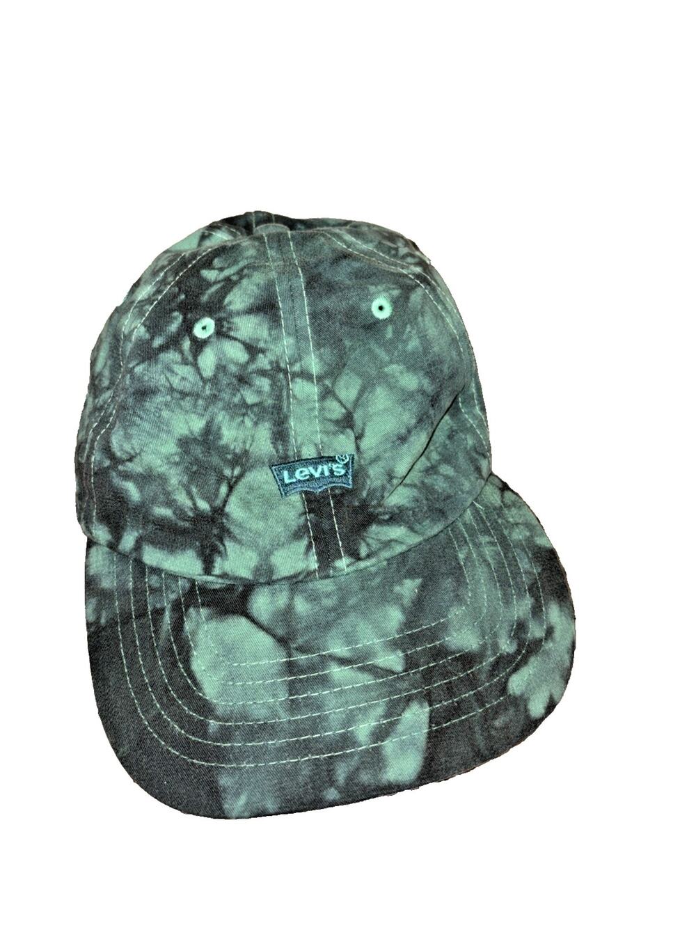 Levi’s Tie Dye Hat Adjustable Green Black Wash Cap Unisex Cotton One Size #4523